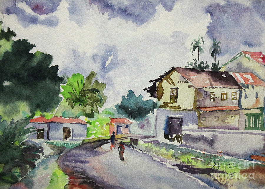 Village In India Painting