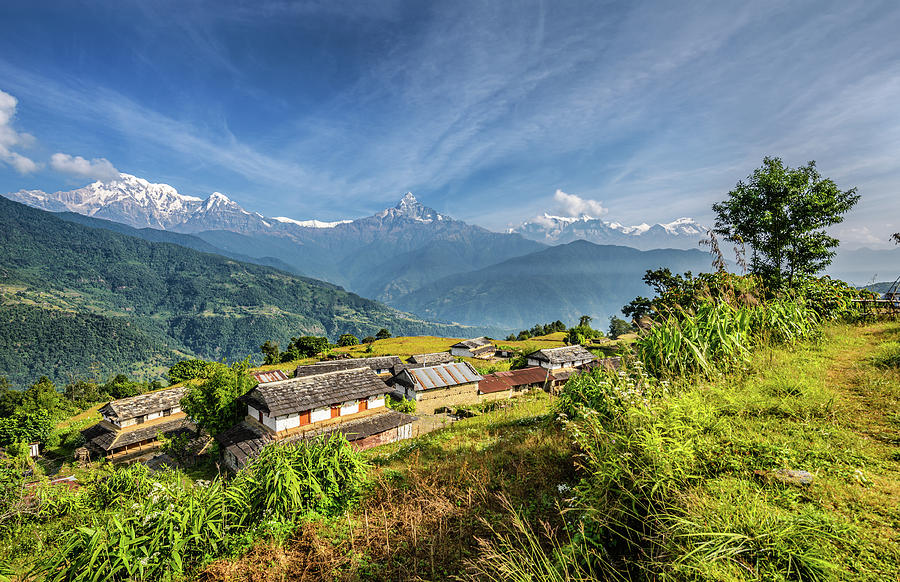  Village  in the Himalaya mountains in Nepal  Photograph by 