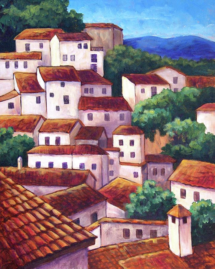 Village of Casares Painting by Candy Mayer