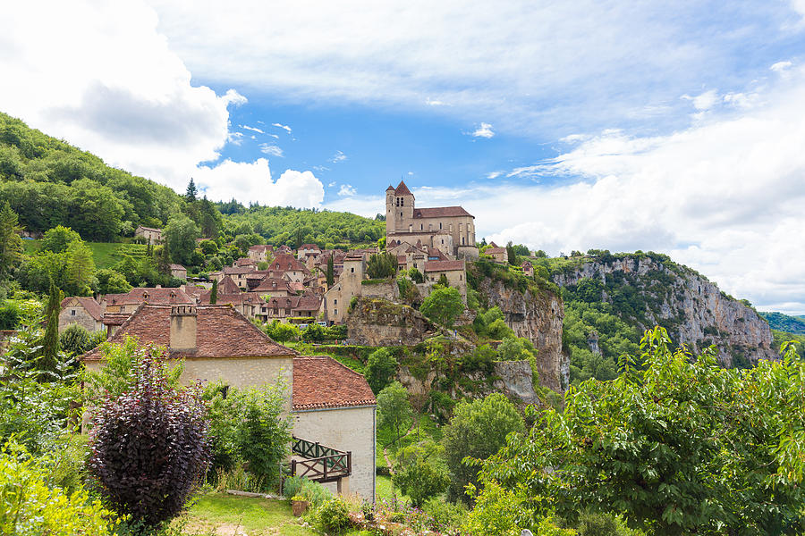 Village of Saint Circ Lapopie in France in summer Photograph by Semmick Photo