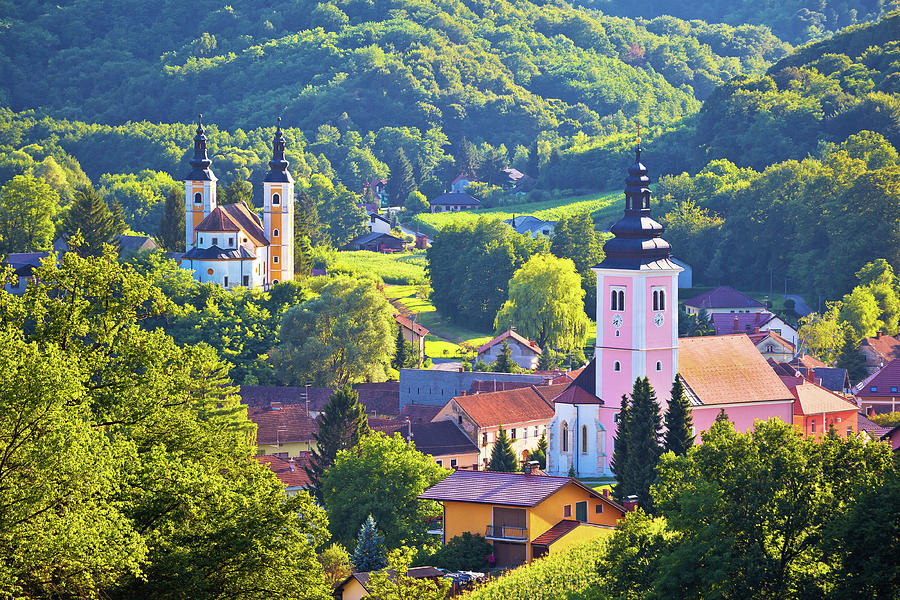 Village of Strigova towers and green landscape Photograph by Brch Photography