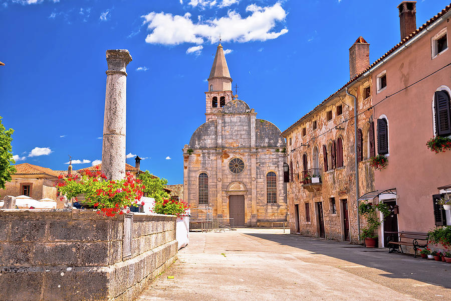 Village of Svetvincenat ancient square and church view Photograph by Brch Photography