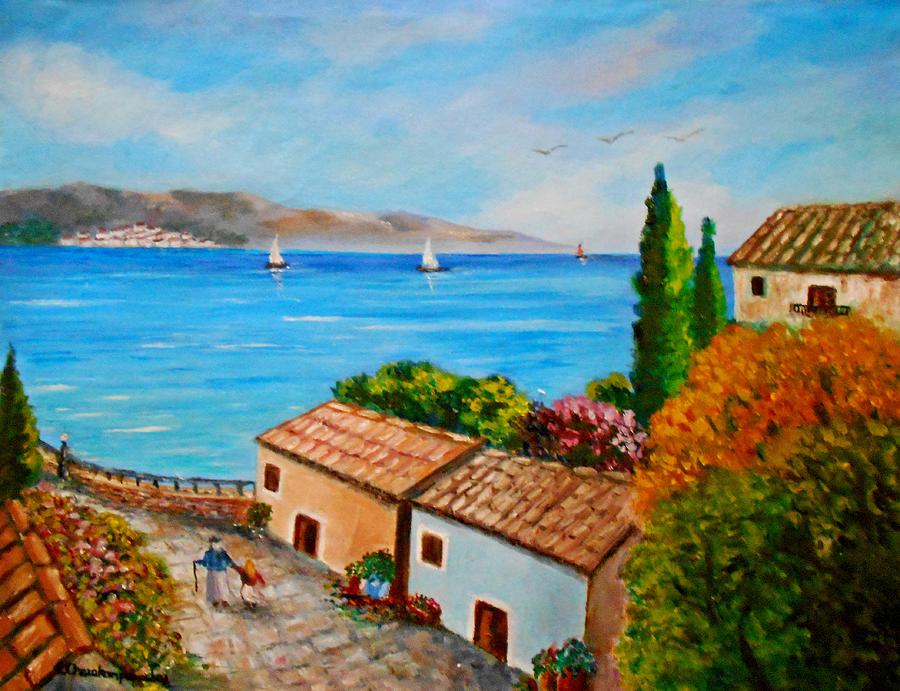 Village Perigiali / Greece Painting by Constantinos Charalampopoulos