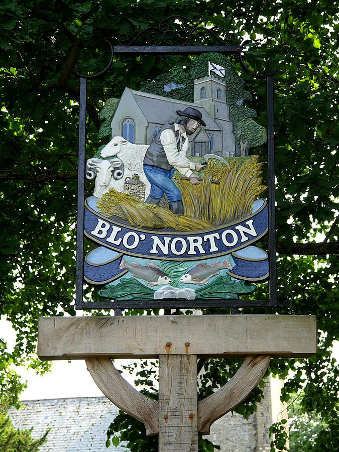 Village Sign - Blo Norton Photograph by Richard Reeve