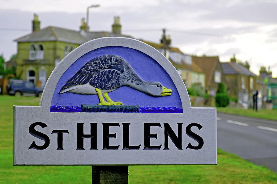 Village Sign, St Helens Photograph by Rod Johnson