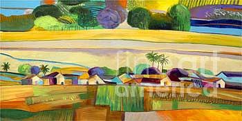 Village View Painting by Parviz Payghamy