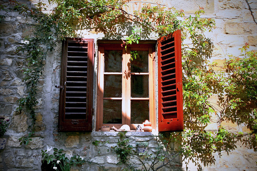 Village Window I Tuscany Italy Photograph by Lily Malor