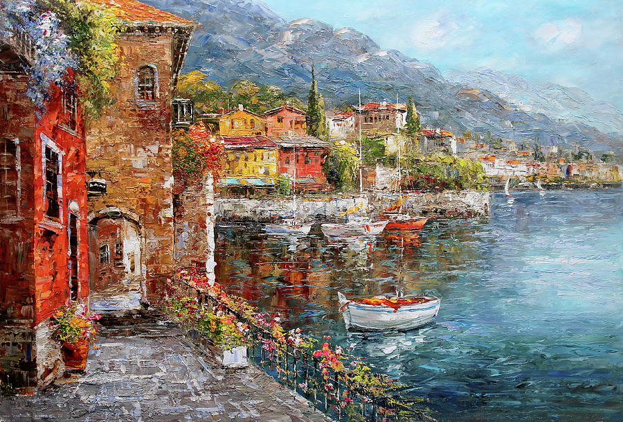 Varenna Painting - Villaggio di Varenna, Lake Como, Italy by Luigi Paulini