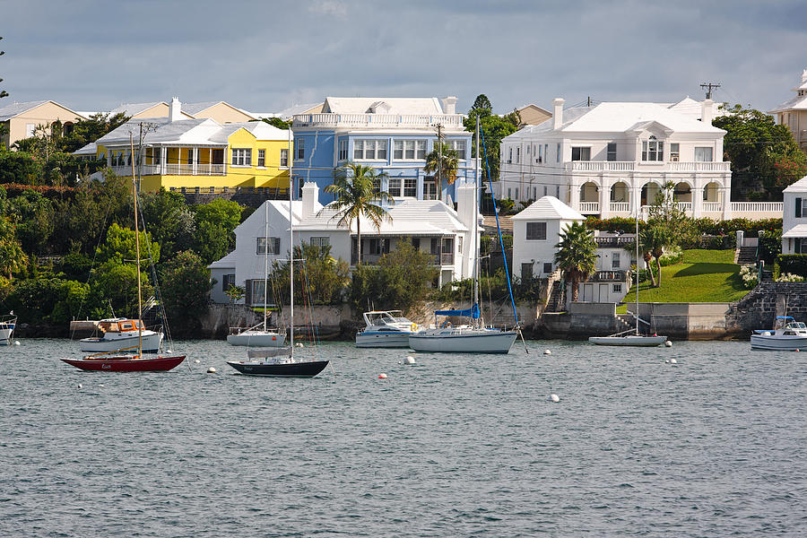 Architecture Photograph - Villas on the Shore Hamilton Bermuda by George Oze