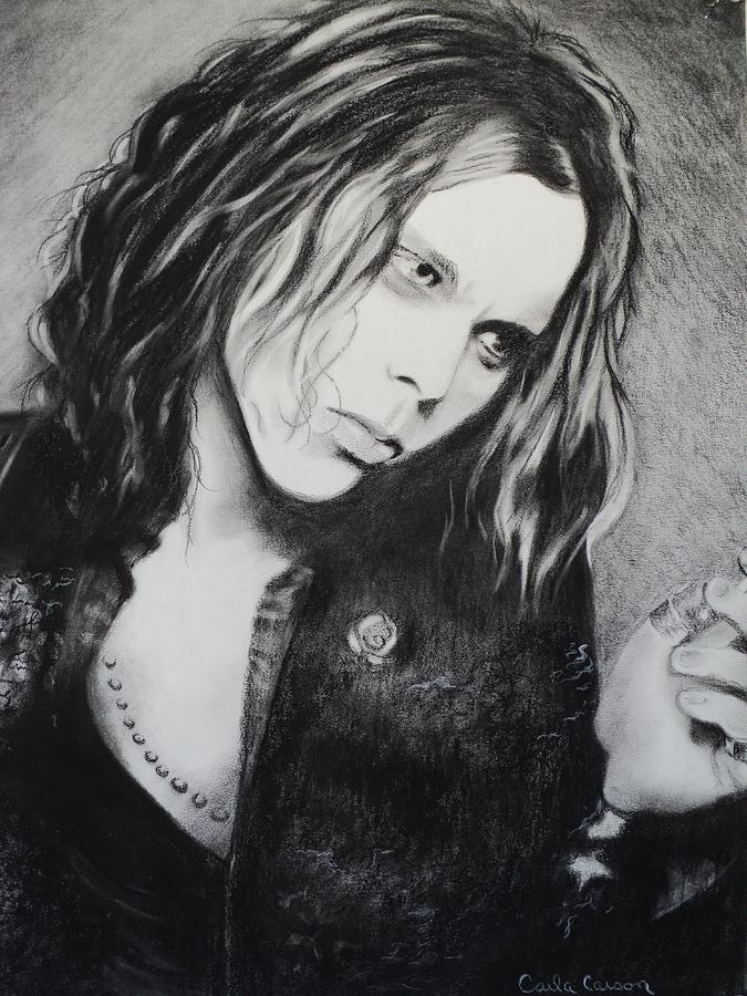 Portrait Drawing - Ville Valo by Carla Carson