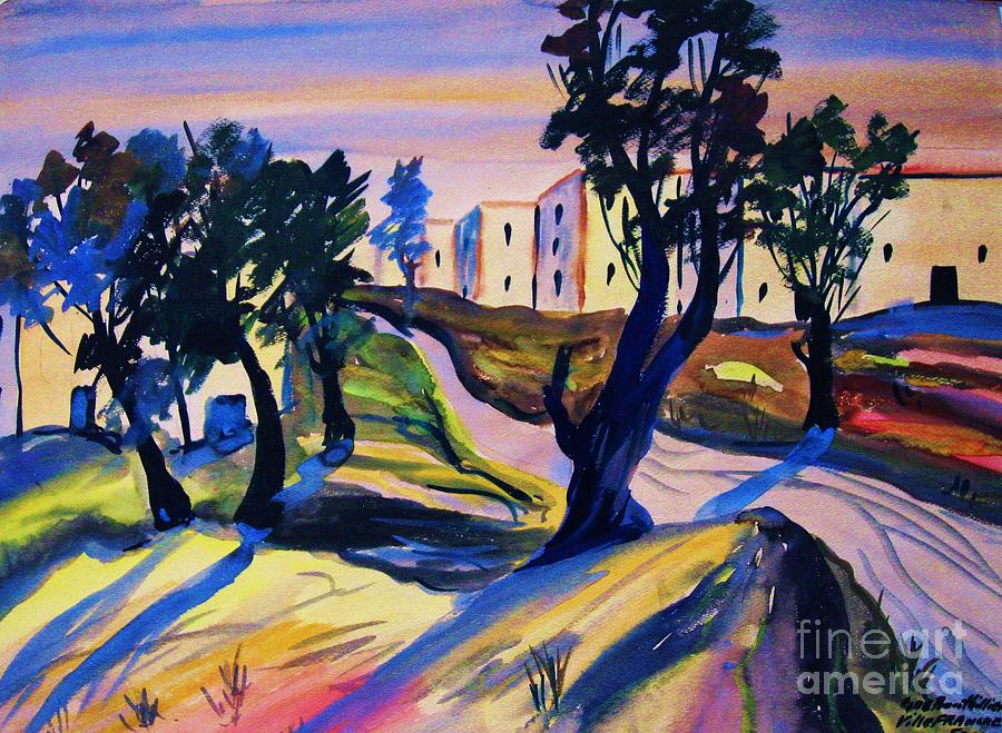 Tree Painting - Villefranche by Thea Recuerdo