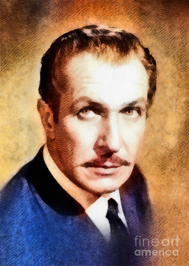 Vincent Price, Vintage Hollywood Actor Painting by Esoterica Art Agency ...