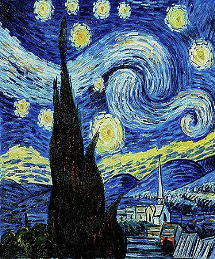 92 Starry Night   Vincent Van Gogh Starry Night Painting Tony Rubino 