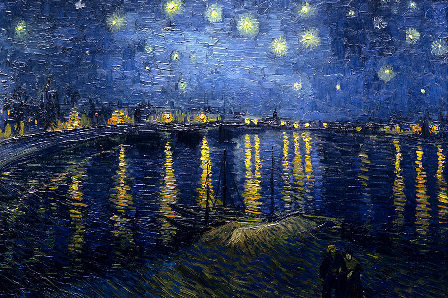 Vintage Painting - Vincent van Goghs Starry Night Over the Rhone by Vintage Images