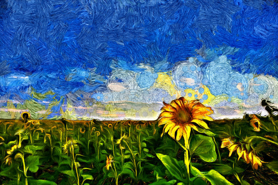Vincent Van Gogh S Sunflower Field Digital Art By Artem Kartavkin