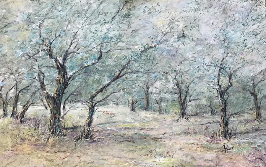 Vincents Olive Trees Painting by Robin Miller-Bookhout
