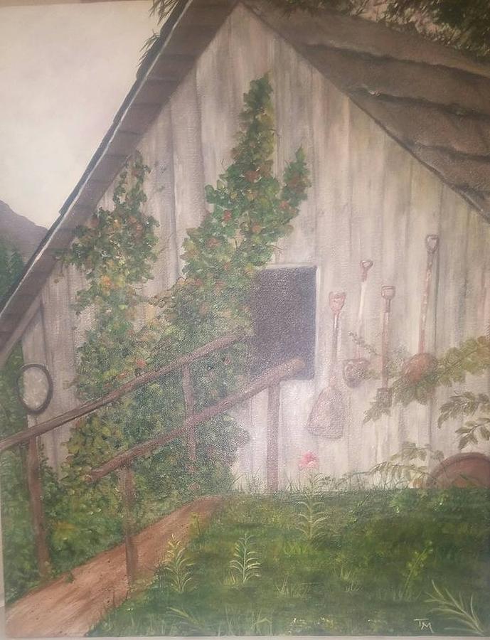 Vine Covered Shack Painting by Teri Merrill