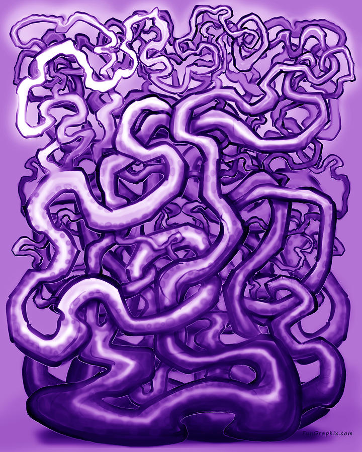 Vines of Purple Digital Art by Kevin Middleton