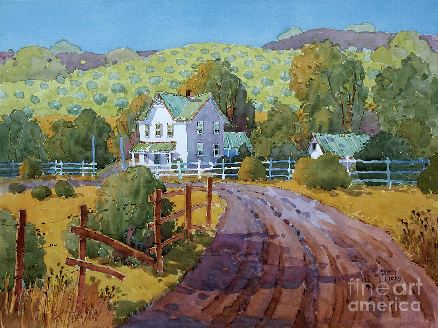 Vineyard Farm in Cambria Painting by Joyce Hicks