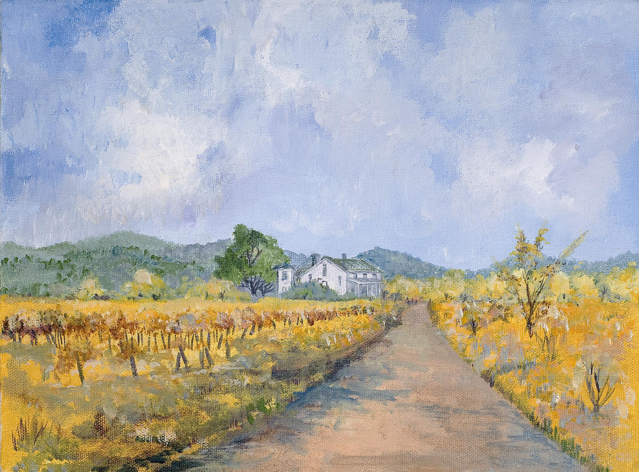 Vineyard Farmhouse Painting by Virginia McLaren