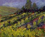 Rolling Hills Painting - Vineyard In Spring by Kay Geis Rolling Hills Painting - Vineyard In Spring by Kay Geis