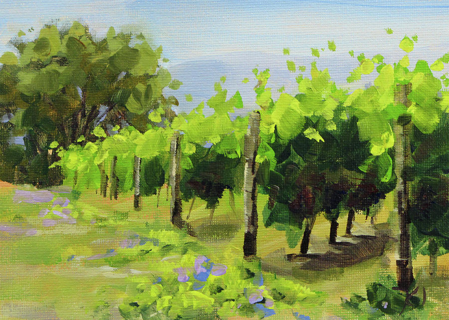 Vineyard Painting by Karen Ilari