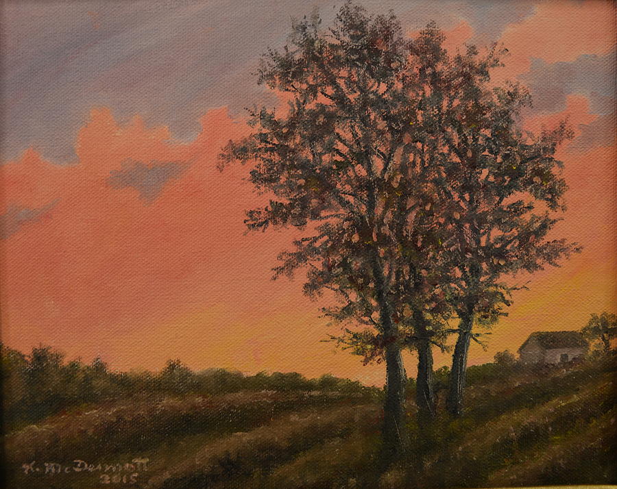 Vineyard Sundown Painting by Kathleen McDermott