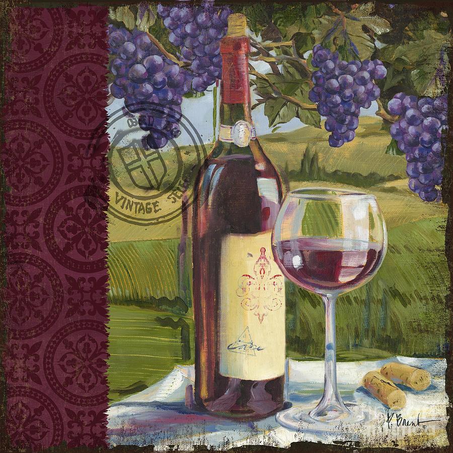 Wine Painting - Vineyard Wine Tasting Collage I by Paul Brent