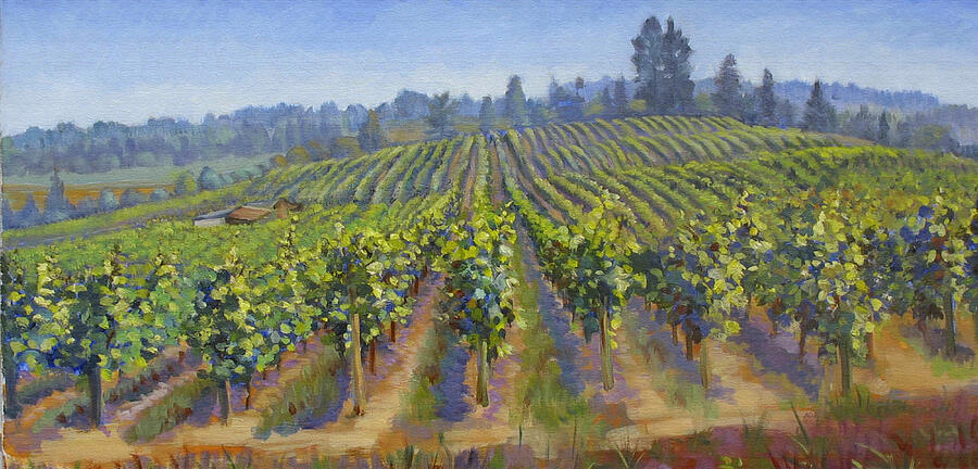 Vineyards In California Painting by Dominique Amendola