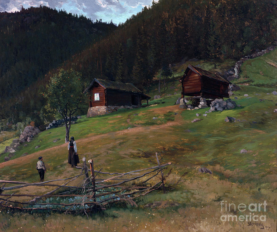 Vinjes birthplace, the place in Telemark Painting by O Vaering