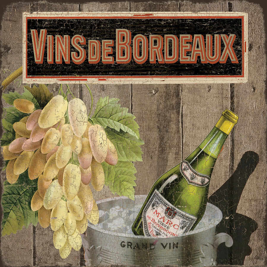Wine Mixed Media - Vins deBordeaux by Marilu Windvand