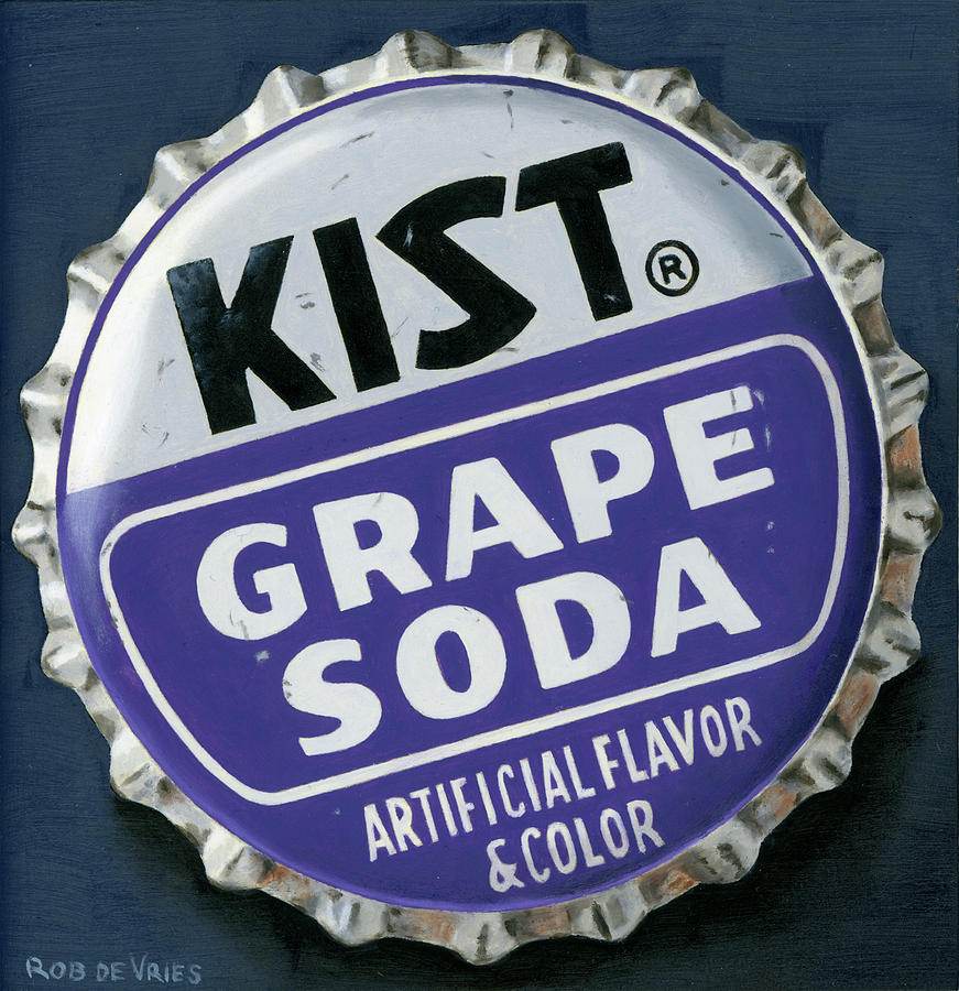 Vintag Bottle Cap, Grape Soda Painting by Rob De Vries