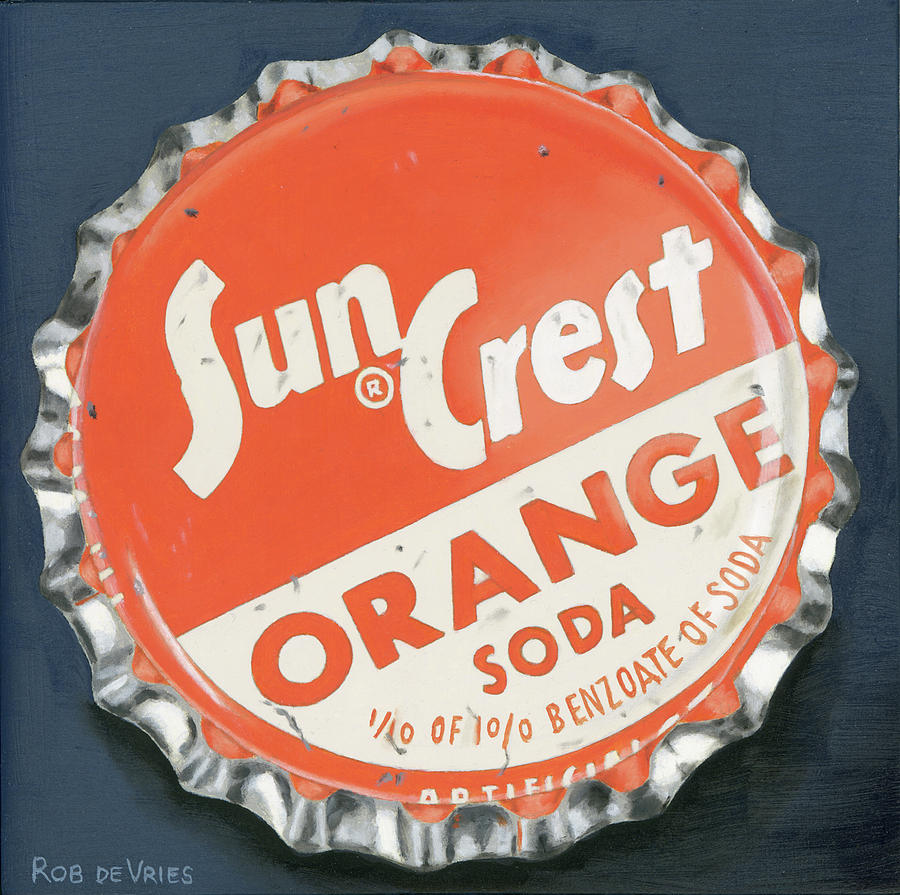 Vintag Bottle Cap, Sun Crest Painting by Rob De Vries