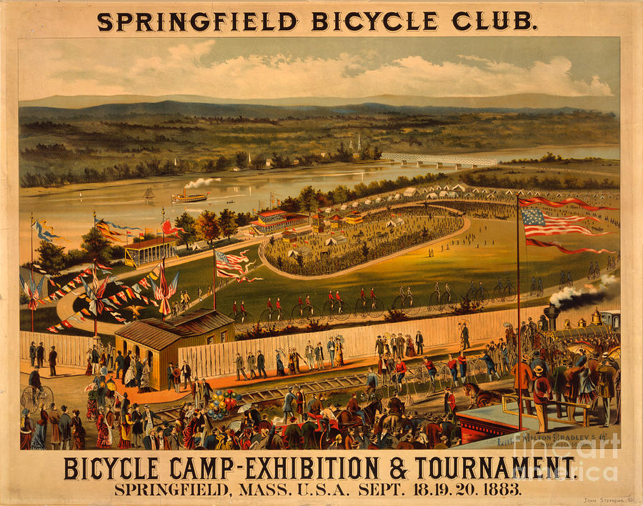 Vintage 1883 Springfield Bicycle Club Poster Photograph by Lone Palm Studio