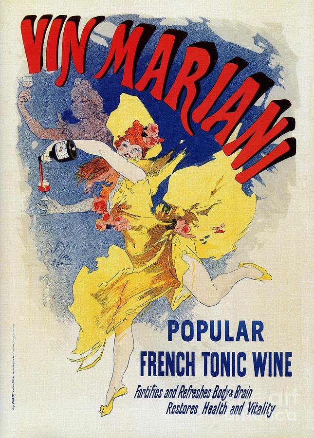 Vintage 1894 French tonic wine advert by Cheret Digital Art by Heidi De Leeuw
