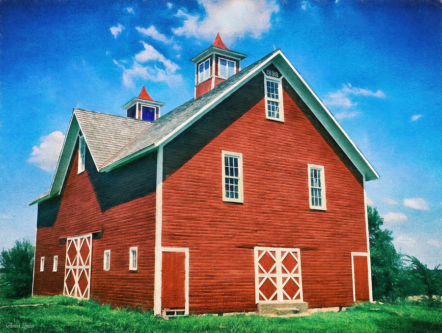 Vintage 1898 Red Barn Photograph by Anna Louise