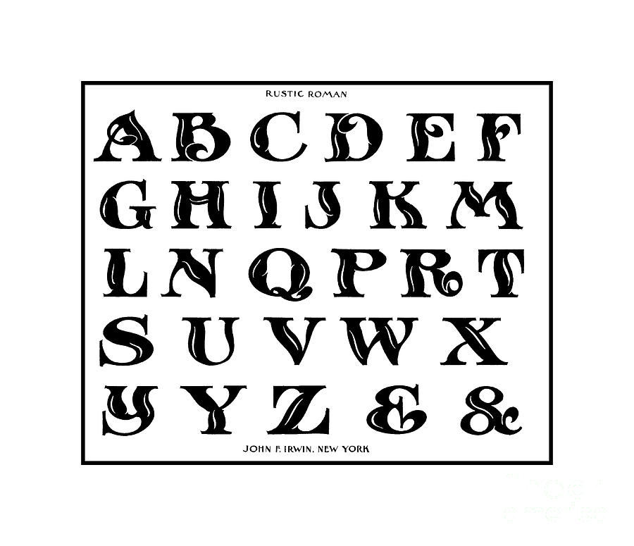 vintage 1906 Alphabet Rustic Roman font Digital Art by Heidi De Leeuw