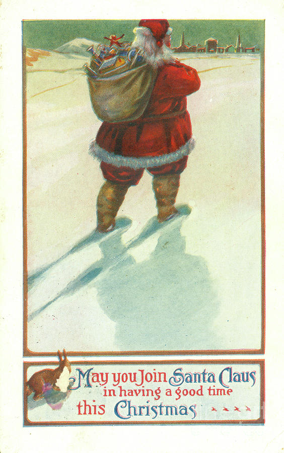 Vintage 1906 Santa Postcard Photograph