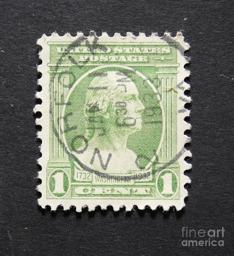 Vintage 1932  postage stamp with George Washington Photograph by Patricia Hofmeester