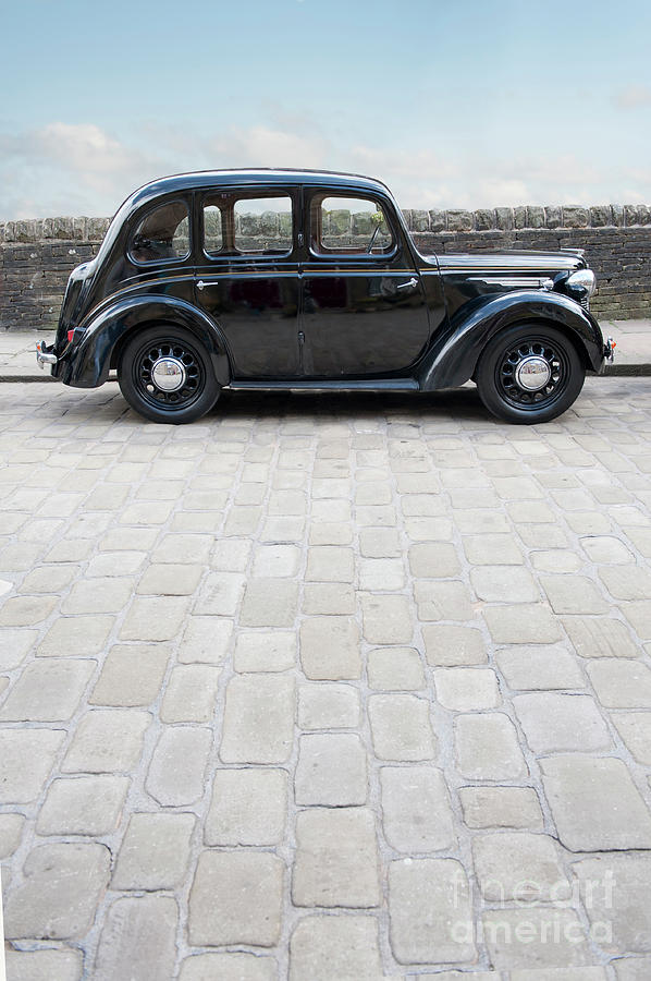 Vintage 1940s Car Parked On A Cobbled Street Photograph by Lee Avison