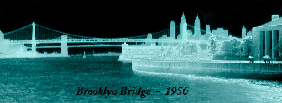 Vintage 1950 Brooklyn Bridge Artsy Photograph by Marilyn Hunt