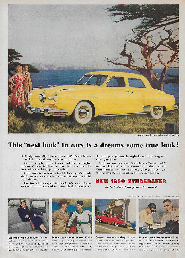 Vintage 1950 Studebaker ad Mixed Media by James Smullins