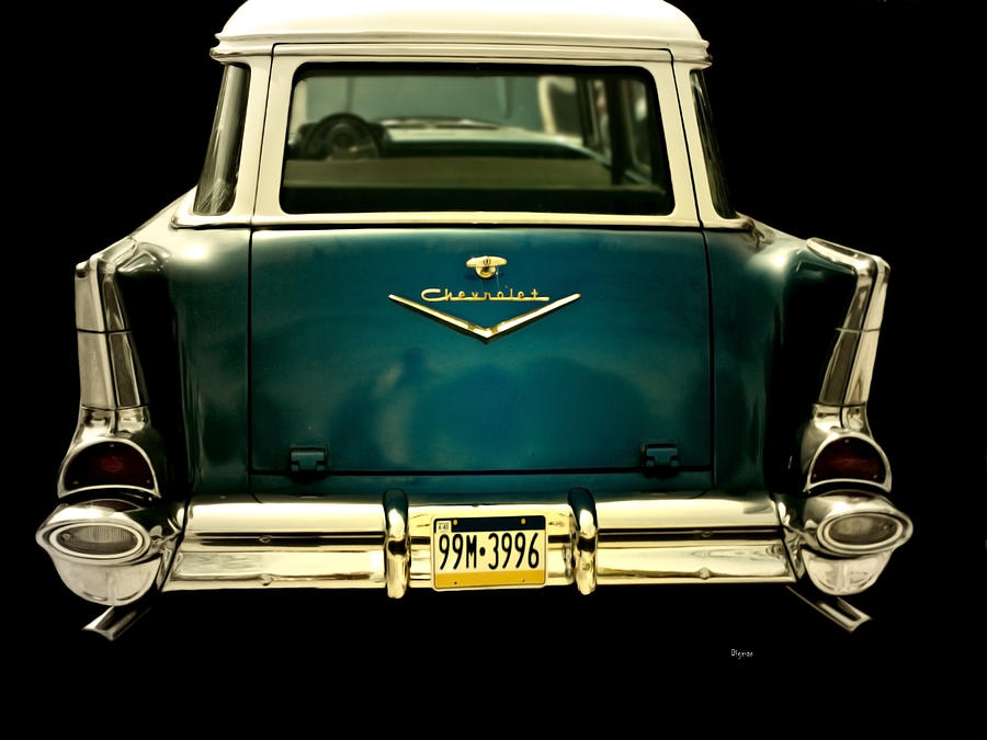 Car Photograph - Vintage 1957 Chevy Station Wagon by Steven Digman