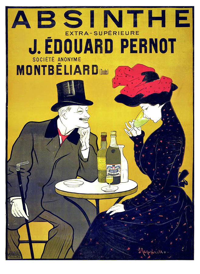 Bottle Painting - Vintage Advertising Poster For Alcohol Drink by Long Shot