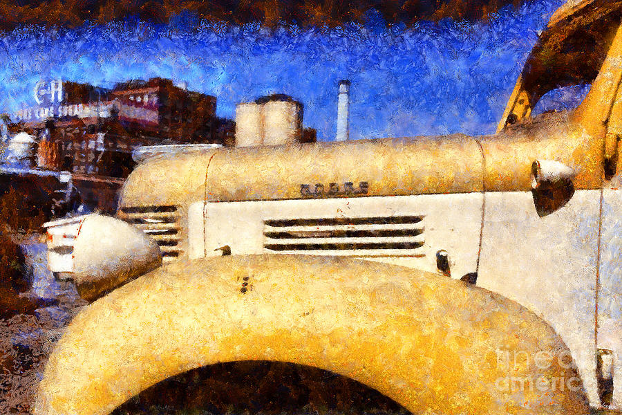 Transportation Photograph - Vintage America . Old Dodge Truck At The Old C and H Sugar Plant . Painterly . 5D16786 by Wingsdomain Art and Photography