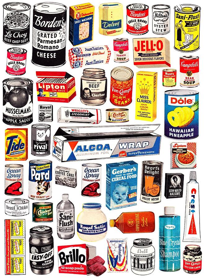 Vintage American Brands Digital Art by Kim Kent