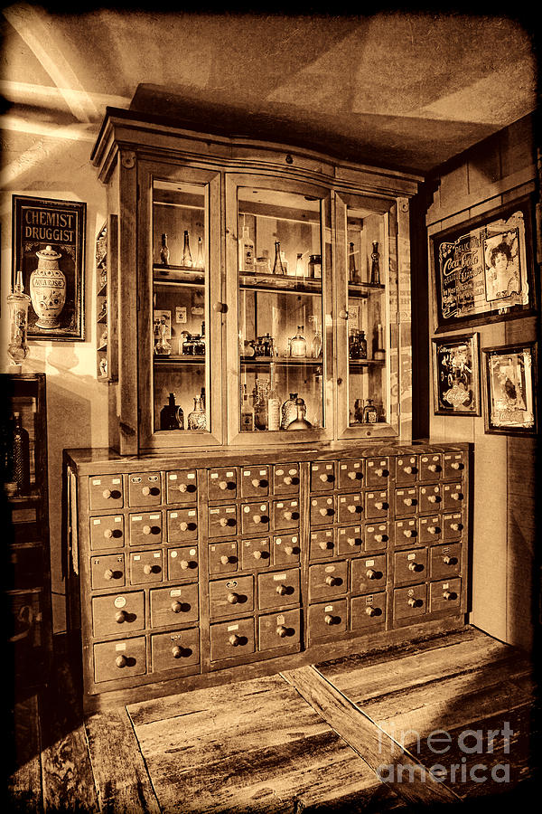 Vintage Apothecary Case Photograph by American West Legend By Olivier Le Queinec