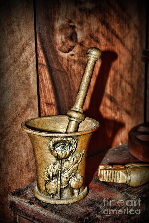 Vintage Apothecary Mortar and Pestle Photograph by Paul Ward