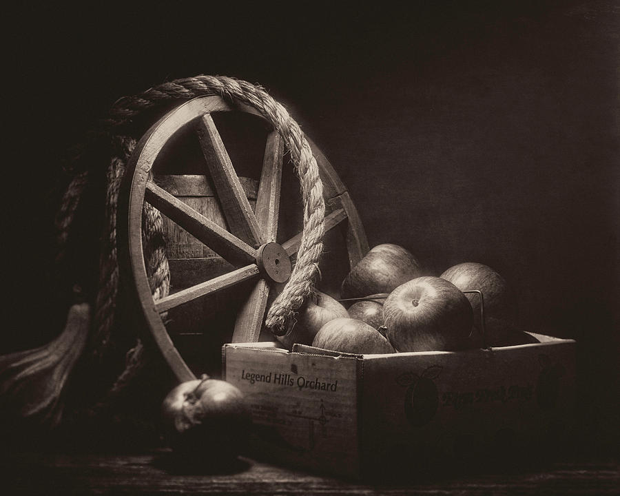 Vintage Apple Basket Still Life Photograph by Tom Mc Nemar