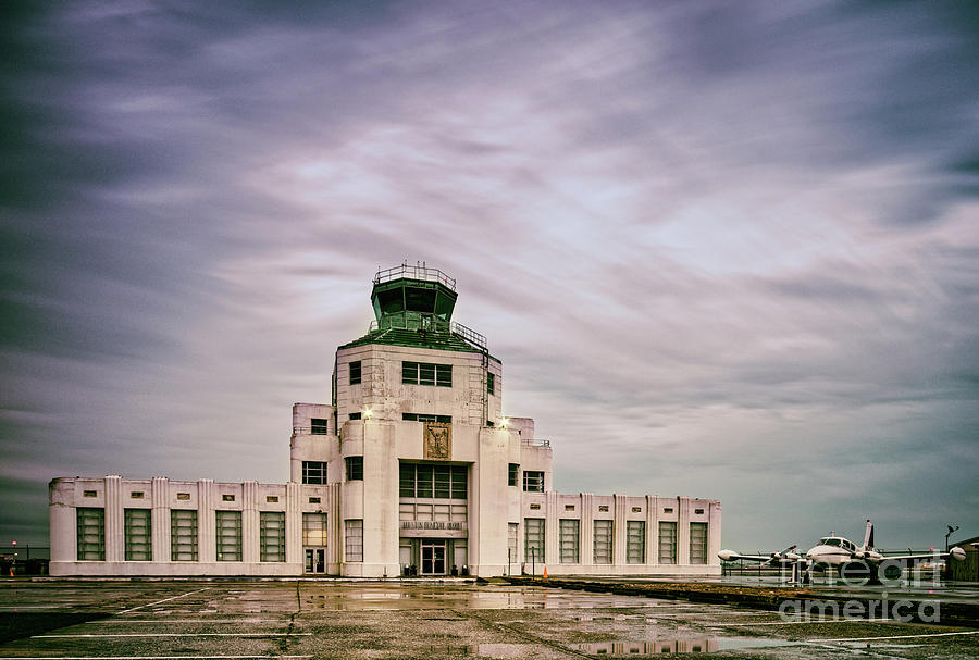 Vintage Architectural Photograph of the 1940 Air Terminual Museum - Hobby Airport Houston Texas Photograph by Silvio Ligutti